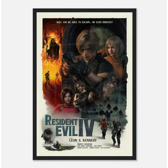 Resident Evil 4 Remake Game Wall Art Poster Wall Art Unique Wall Decor Home Decor Office Wall Art