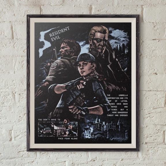 Resident Evil 5 Dark Action Game Character Survival Horror Gaming Wall Art Decor 8x12 UNFRAMED