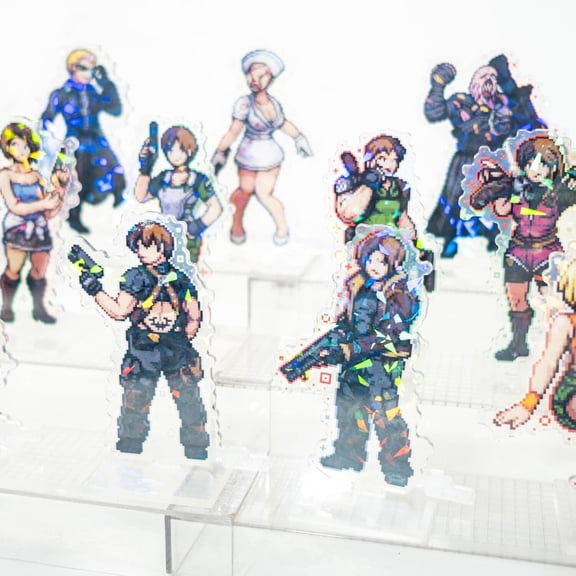 Resident Evil Acrylic Standee Pixel Art| Leon Kennedy Ashley Graham Ada Wong Jill Valentine Wesker Chris Redfield Claire Nemesis Silent Hill (1 standee)