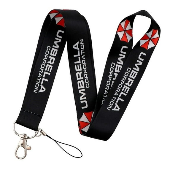 Resident Evil Game Umbrella Corp Logo Lanyard ID Holder Keychain