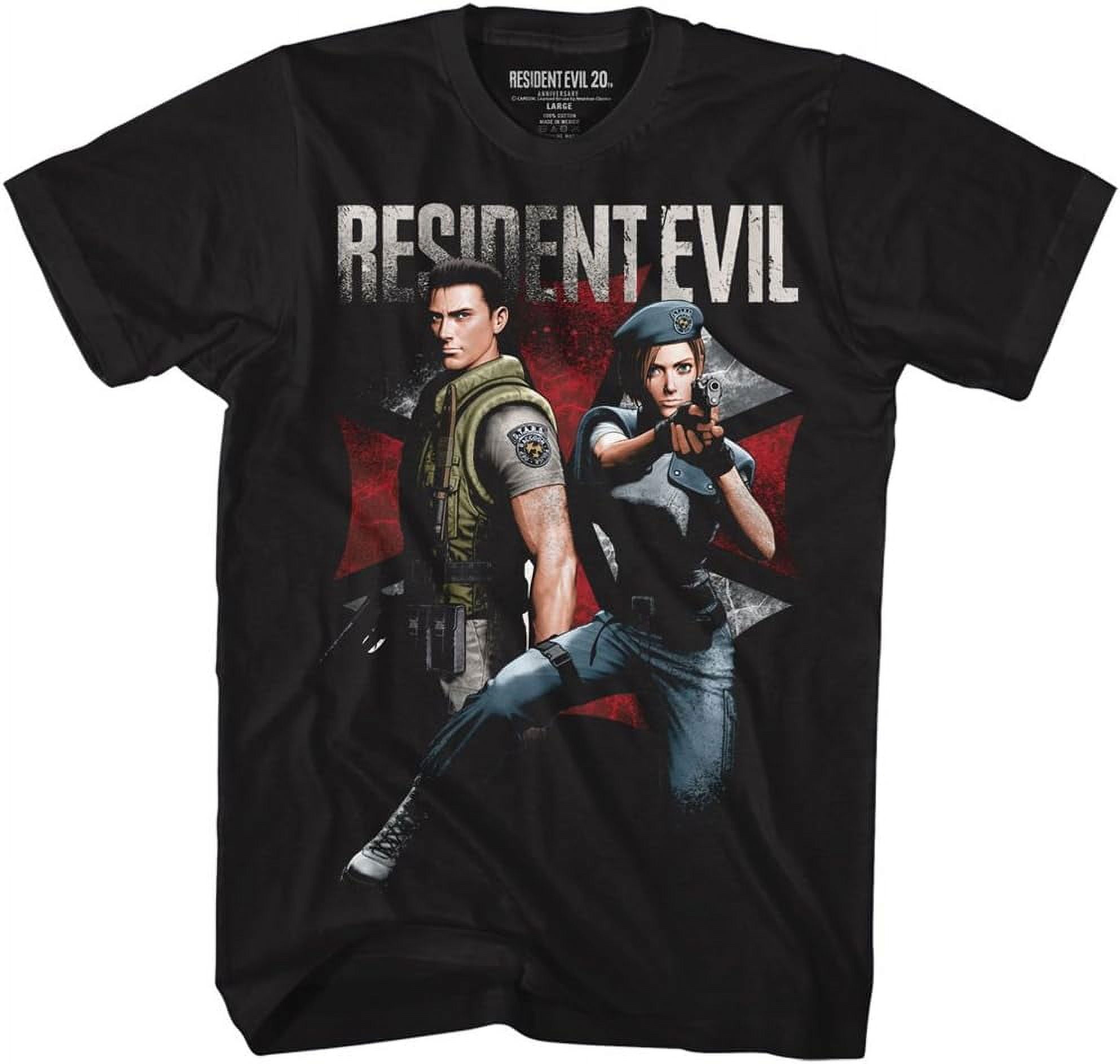 Resident Evil Horror Science Fiction Video Game Chris and Jill Adult T