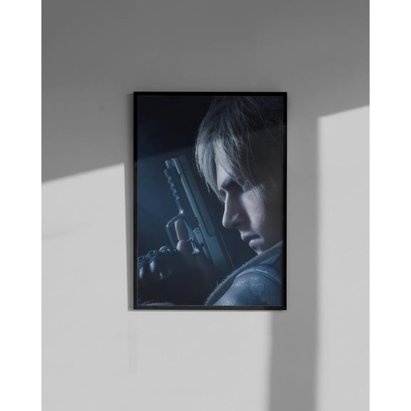 Resident Evil Leon Kennedy Dark Portrait Poster Survival Horror Game Wall Art 16x24 UNFRAMED