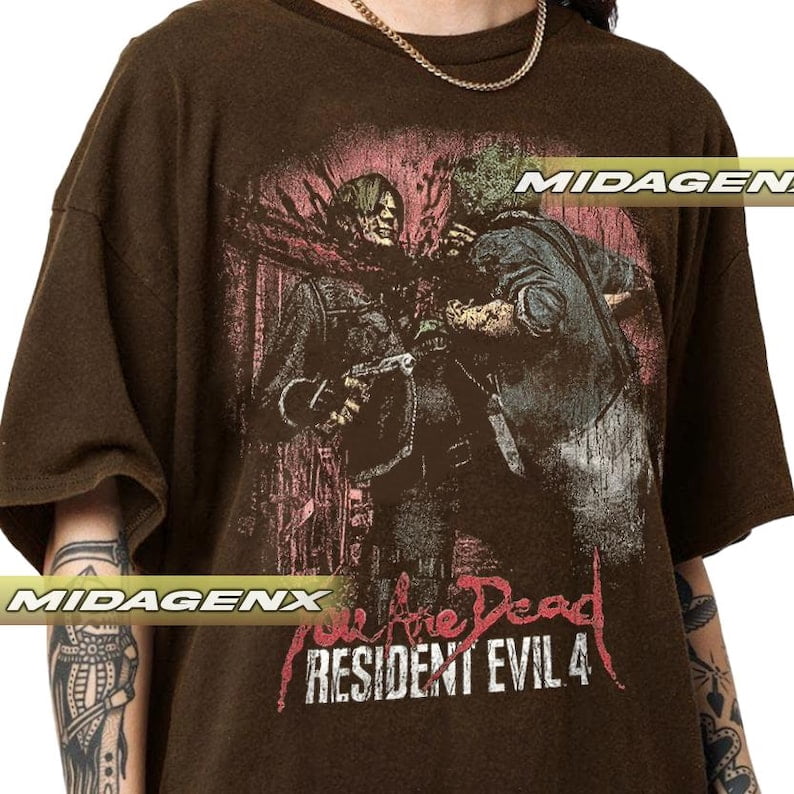 Resident Evil Leon Kennedy Horror Game T-Shirt | Cult Classic Survival ...