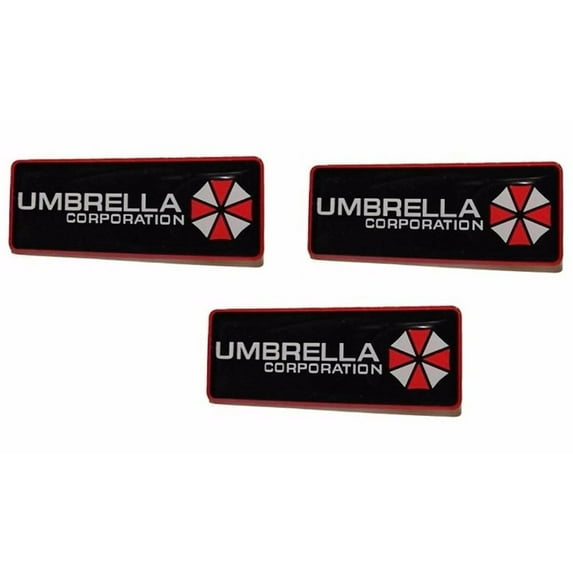 Resident Evil Name and UMBRELLA CORPORATION Logo Enamel Pin Set of 3 Pins