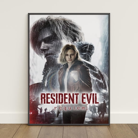 Resident Evil Requiem Game Poster Horror Survival Wall Art Leon Kennedy 12x18 UNFRAMED