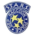 thumbnail image 1 of Resident Evil S.T.A.R.S Raccoon Logo Blue 3 1/2" Wide Embroidered Patch, 1 of 1
