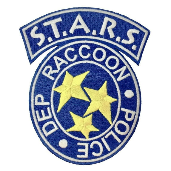 Resident Evil S.T.A.R.S Raccoon Logo Blue 3 1/2" Wide Embroidered Patch