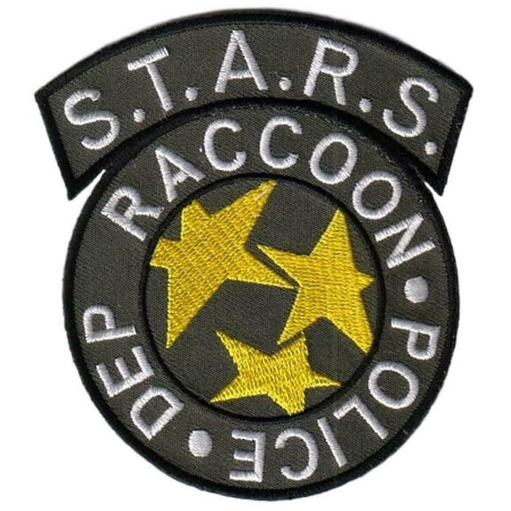 Resident Evil S.T.A.R.S. Raccoon Olive Green 3 1/2" Wide Embroidered Patch