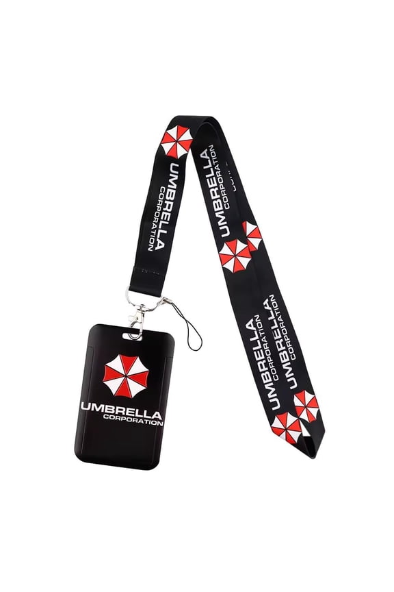 Resident Evil Themed Lanyard With ID Holder And Charm Keychain