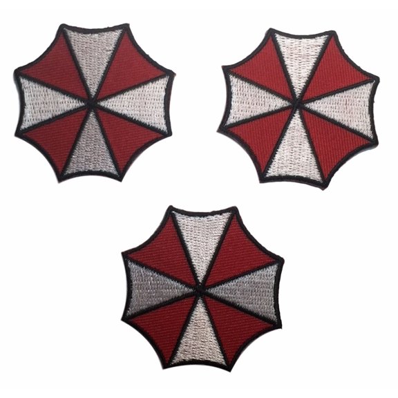 Resident Evil Umbrella Corp Embroidered Iron On Patch Set of 3 Patches