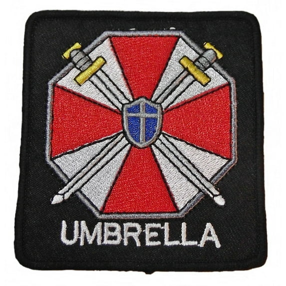 Resident Evil Umbrella Corporation Crossed Swords 3" Wide Embroidered Patch