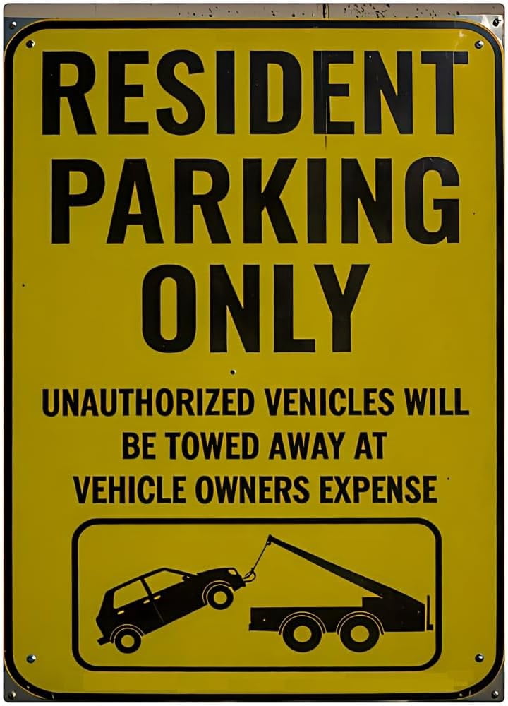 Heavy Duty Metal Parking Sign 12x18 Inch RESERVED RESIDENT PARKING ONLY ...