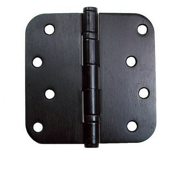 Residential Ball Bearing Hinges, 4" X 4" 5/8" Radius in Oil Rubbed Bronze - 2 Pack