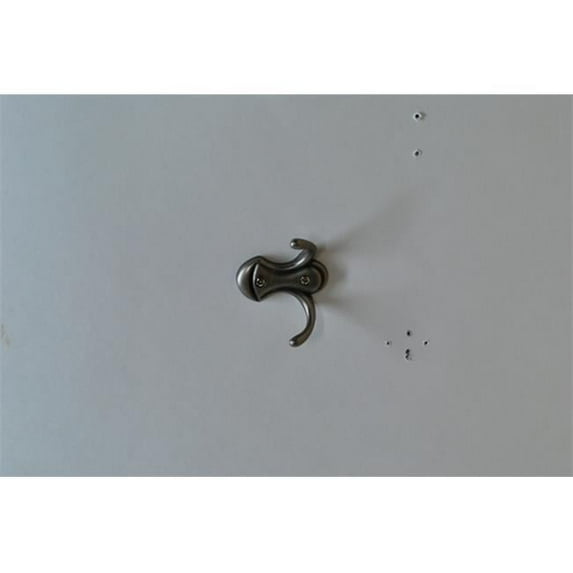 Residential Essentials 10602AP Horizontal Double Robe Coat Hook- Aged Pewter