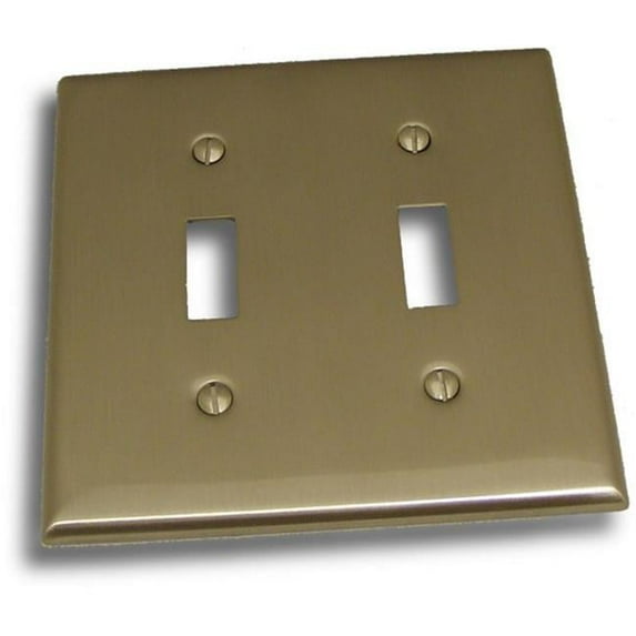 Residential Essentials 10822SN Double Toggle Switch Plate- Satin Nickel