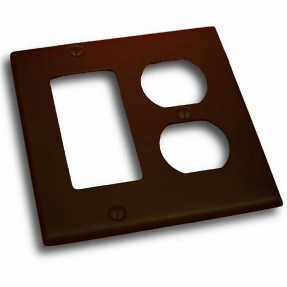 Residential Essentials 10826VB Double Rocker and Receptacle Outlet Switch Plate- Venetian Bronze