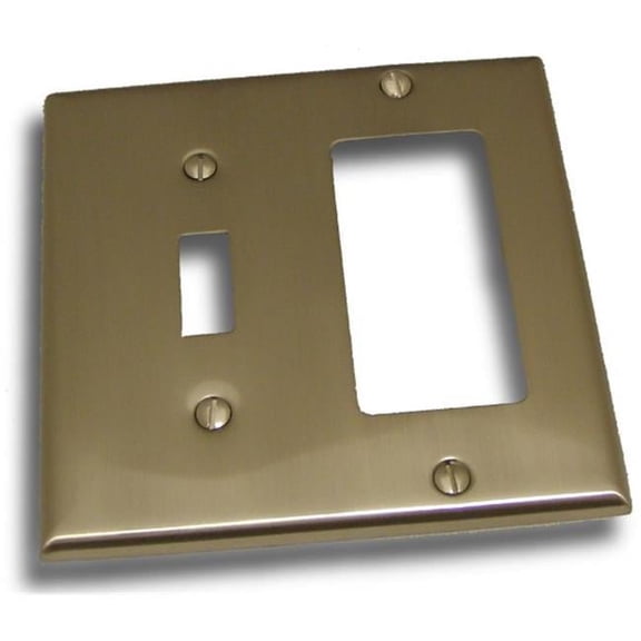 Residential Essentials Double Toggle and Rocker Switch Plate - Satin Nickel