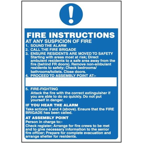 Residential Stayput Warden Flats Fire Action Notice Sign Metal Sign 8x12 Inch for Security Use