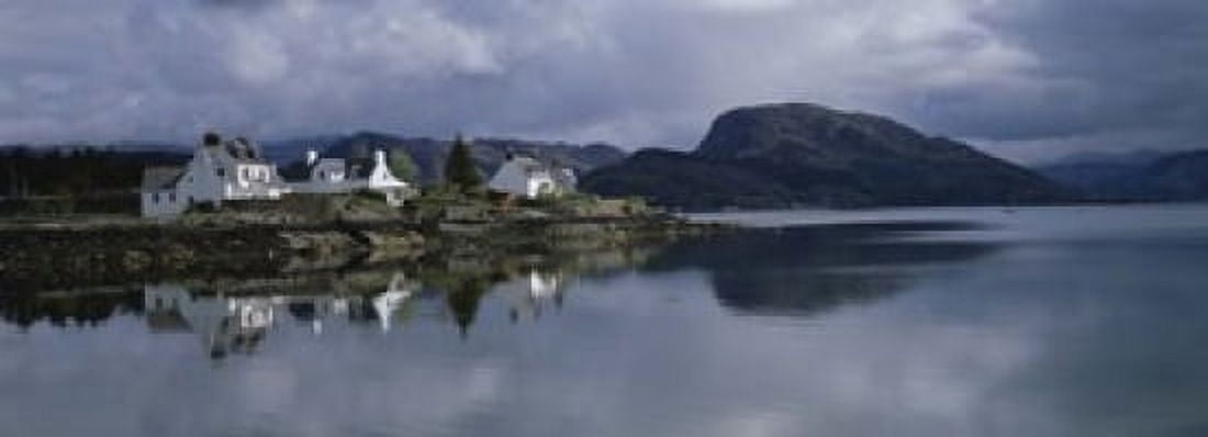 Residential Structure On The Waterfront Plockton Highlands Scotland United Kingdom Canvas Art - Panoramic Images (18 x 7)