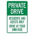 thumbnail image 1 of Residents And Guests Only Drive At Your Own Risk Warning Sign, Driveway Security Metal Signs for Busines Home Outdoor Indoor Garage Street Wall Caution Decor 8 x 12 Inch, 1 of 4