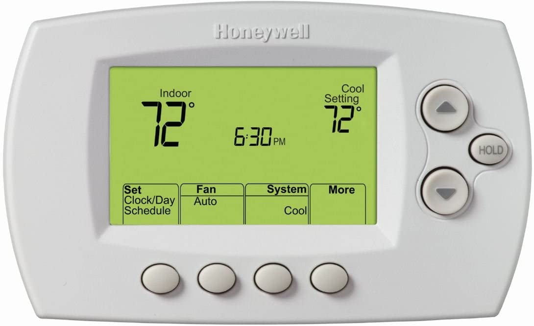 White Digital Programmable Wireless Thermostat with Mounting Hardware