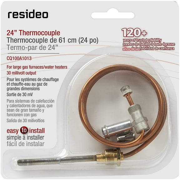 Resideo CQ100A1005/U CQ100A1005 Replacement Thermocouple for Gas Furnaces, Boilers and Water Heaters, 36-Inch