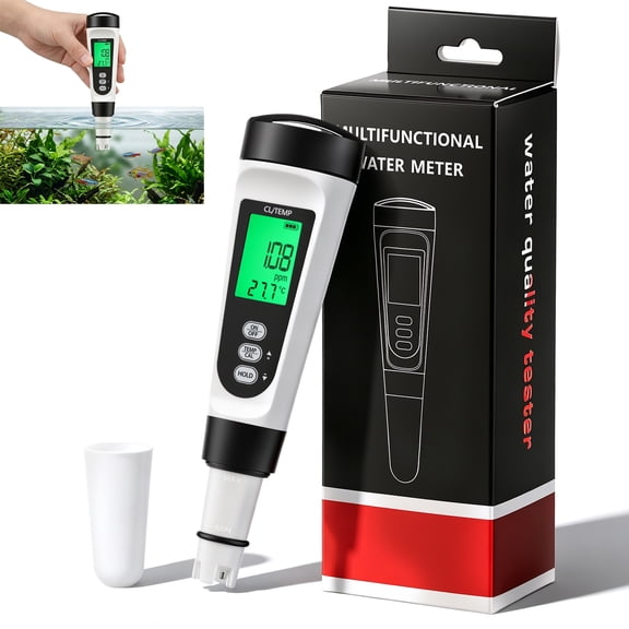 Residual Chlorine Water Quality Detector Pen Portable High Precision Digital Pool Water Tester with LCD Display for Swimming Pool
