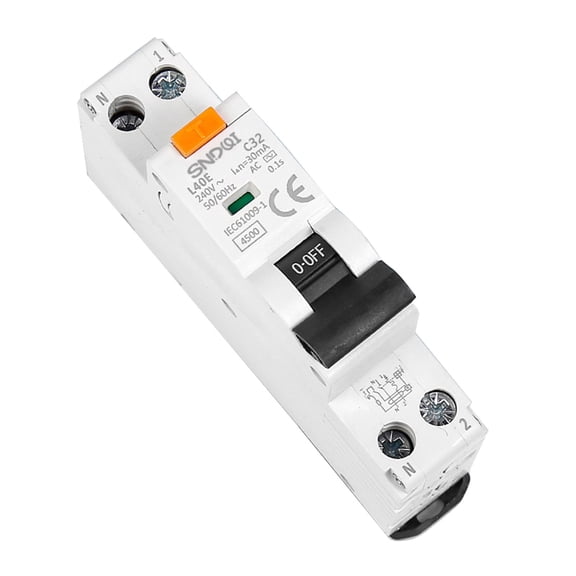 Residual Circuit Current Breaker RCBO 35mm Mounting 1P+N 6kA Breaker Overload Protections