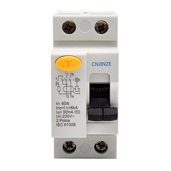 Residual Current Circuits Breaker 2 Poles Din Rails Earth Leakage Current Breaker Safety Switches 2Pin 40A Circuits Breaker