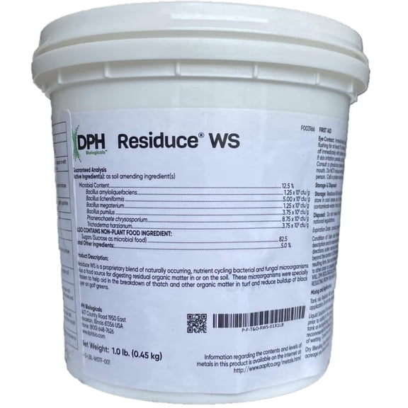 Residuce WS  Dethatcher, Organic Certified (OMRI) Microbial Solution for Organic Matter Breakdown