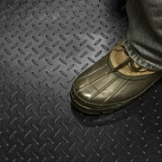 Resilia - Black Plastic Floor Runner/Protector - Embossed Diamond Plate Pattern, 27 Inches Wide x 6 Feet Long