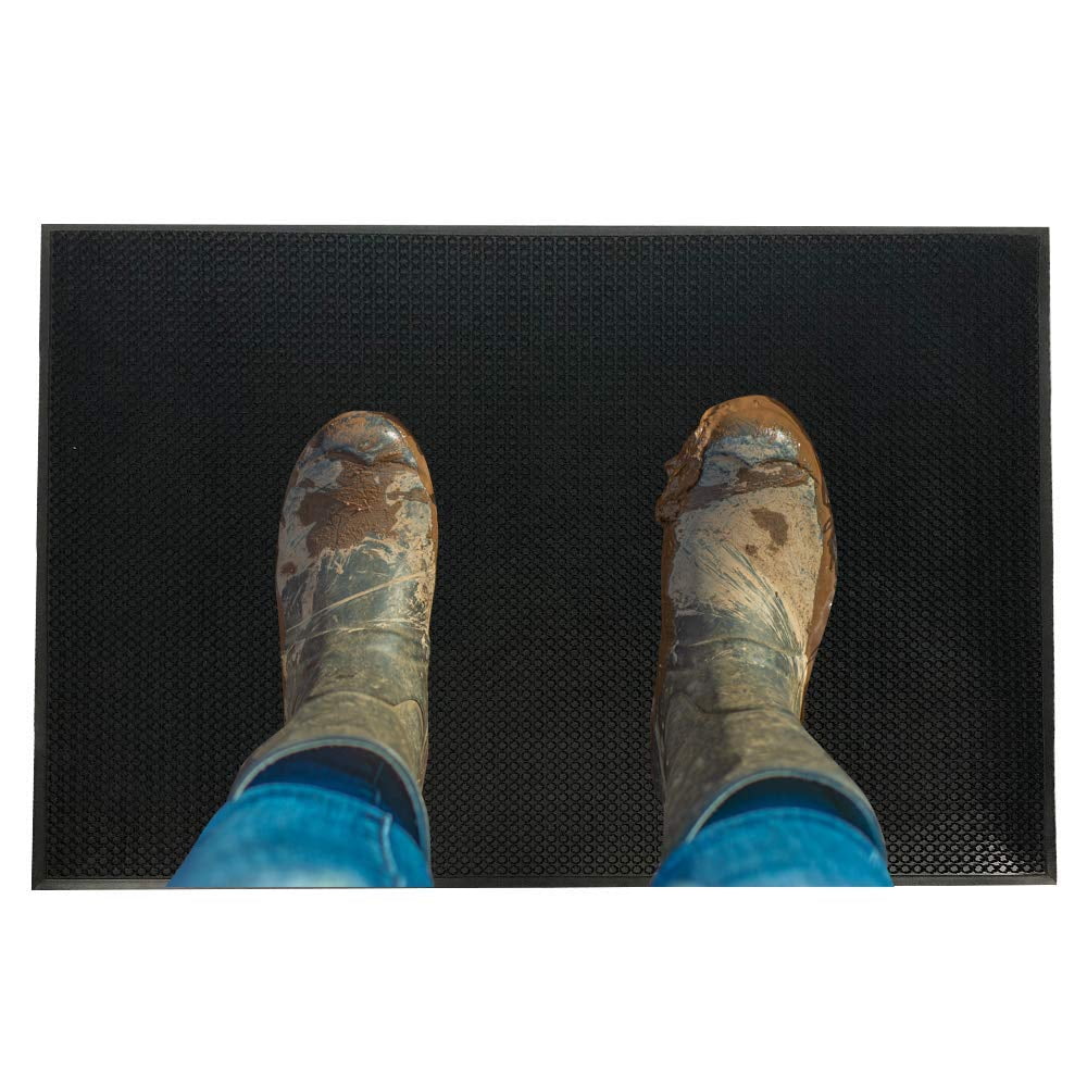 Black Recycled Plastic Outdoor Entry Door Mat 24" x 36"