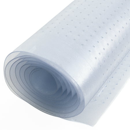 Resilia Industrial-Grade Floor Protector for Deep Pile Carpet with Crosshatch Pattern, Clear, Easy-to-Clean Plastic Mat, 24 Inches x 12 Feet, For High Traffic and Commercial Use