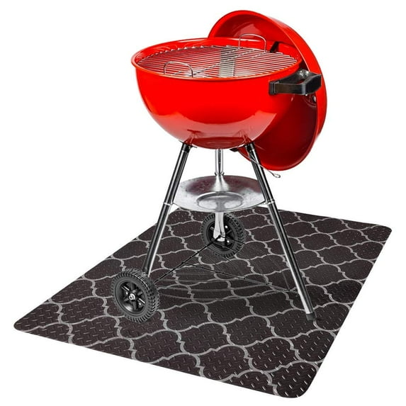 Resilia Large Under Grill Mat - 36" x 48", Gray Turkish Lattice