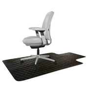 Resilia Office Desk Chair Mat with Lip - for Carpet ( with Grippers ) Updated Black Swirl Spiral Pattern, 36 Inches x 48 Inches, Made in The USA