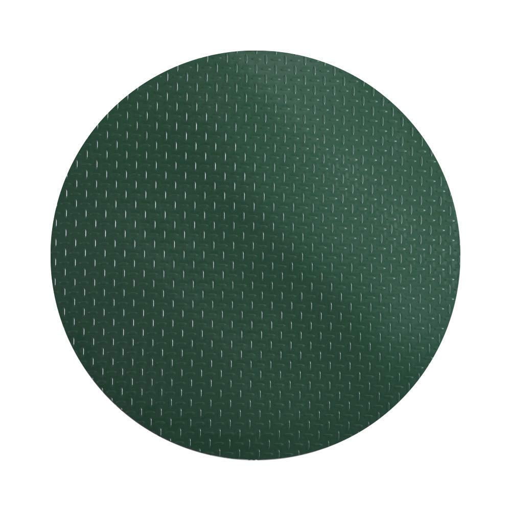 Green Diamond Plate 36-Inch Round PVC Grill Mat
