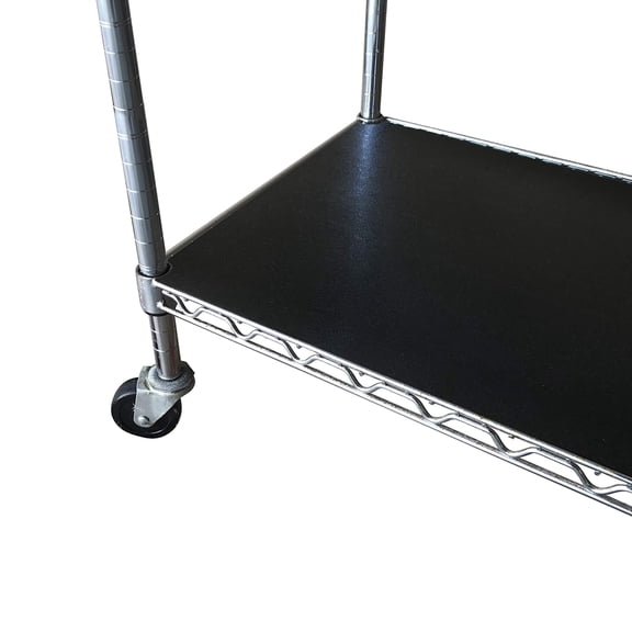 Resilia Shelf Liner Set for Wire Shelving Units – 5 Pack, 18 Inches x 36 Inches, Black Vinyl, Heavy Duty, Made in The USA, for Kitchen, Bathroom, Garage Storage