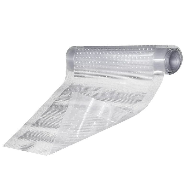 Resilia Super Deluxe Clear Vinyl Plastic Floor Runner Protector for Deep Pile Carpet Skid Resistant Textured Pattern 27 Inches Wide x 25 Feet