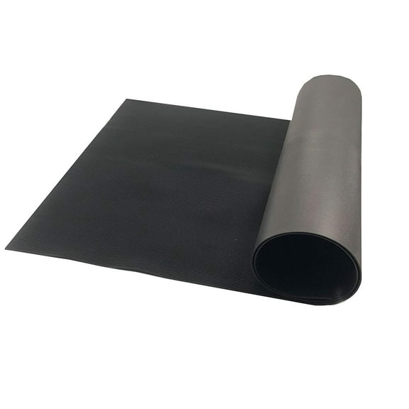 Resilia V-Groove Professional Vinyl Utility Runner – Black, 36 Inches Wide X 6 Feet Long, Heavy Duty Floor Runner, Made in The USA