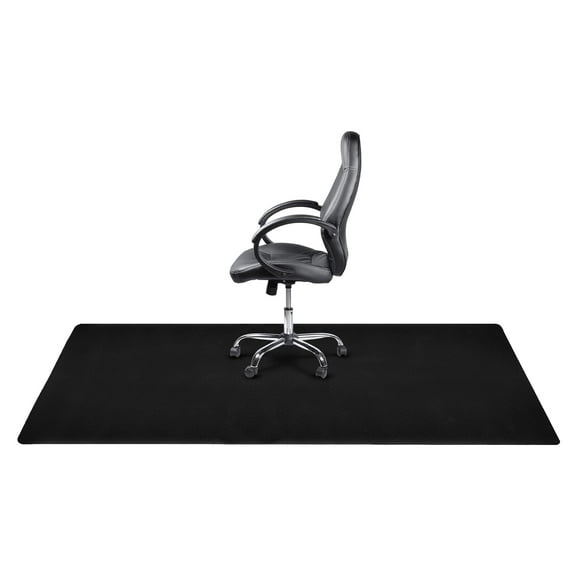 Resilia Workstation Desk Chair Mats for Carpet with Grippers - Home & Office Floor Protector, Easy to Clean, Stain-Resistant Vinyl Black, 46 Inches x 96 Inches, Made in The USA