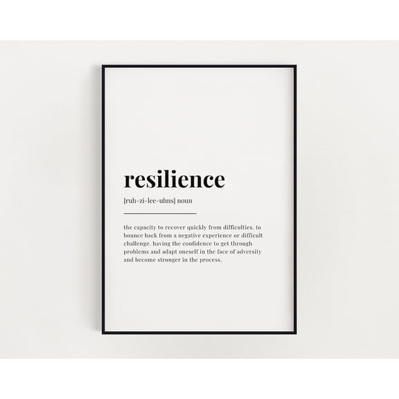 Resilience Definition Meaning, Wall Art, Wall Decor, Print Home Decor #2846, Unframed Canvas Size 8x12