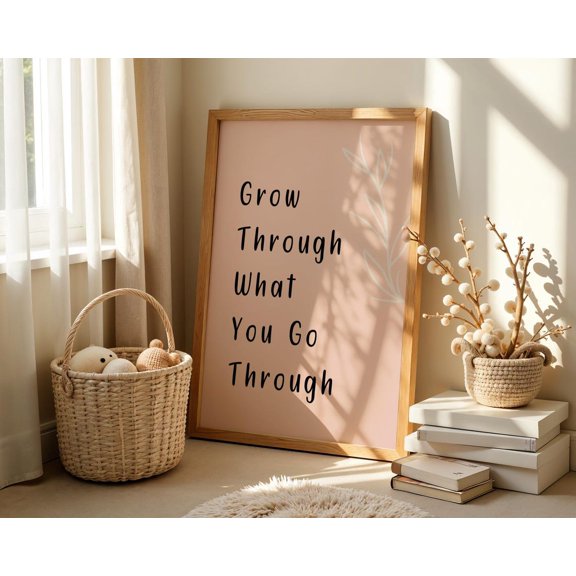 Resilience Quote Print Pink Botanical Art