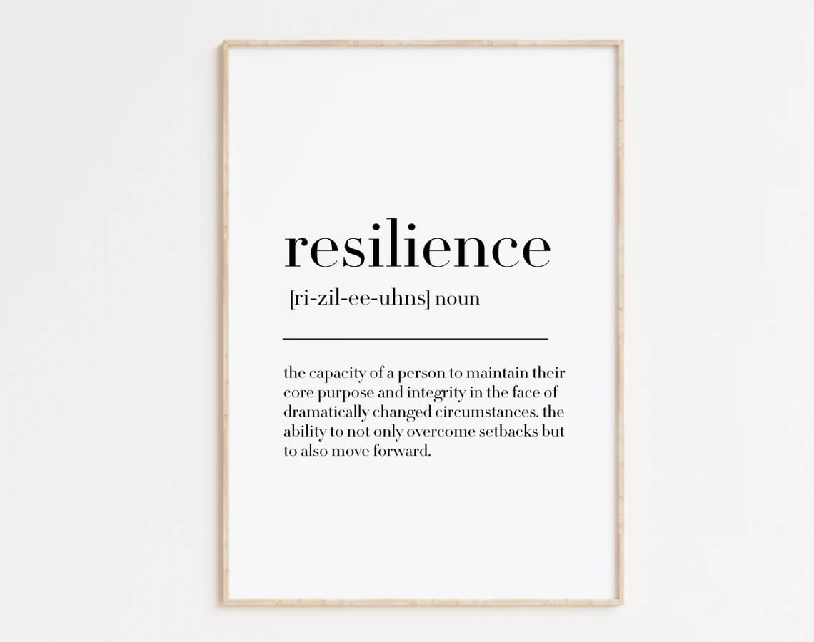 Resilience Resilience Definition Resilience Sign Resilience Wall Decor ...