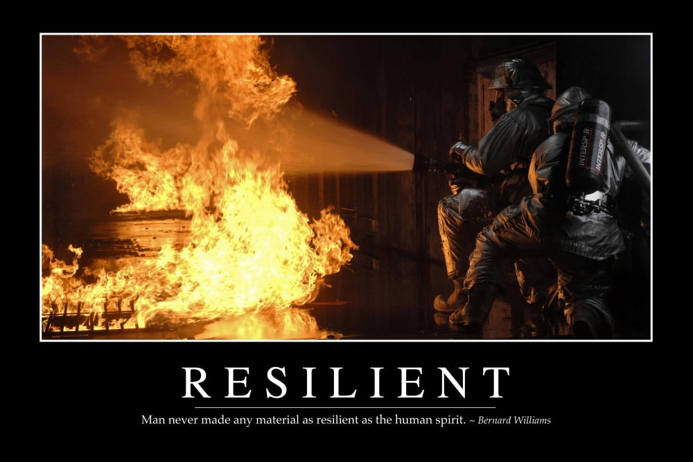 Resilient Inspirational Quote and Motivational Poster Canvas Art - Stocktrek Images (34 x 23)