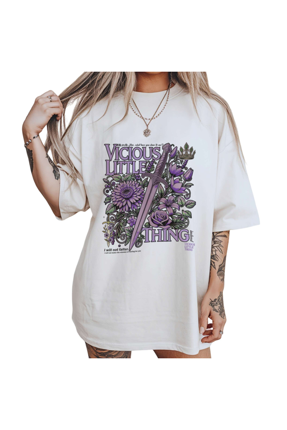 Ornate Floral Dagger Graphic Tees White S-5XL Resilient Fantasy Book Fan Print Tshirt Shirts Tops