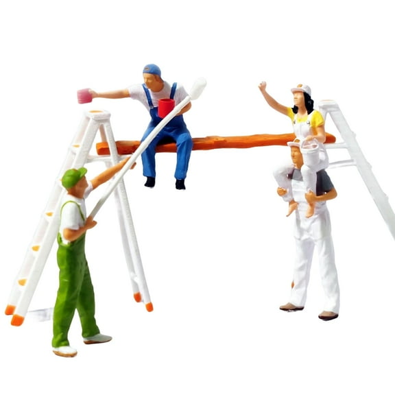 Resin 1:64 Scale Miniature Painter Model Figures,Tiny People Layout Micro Landscape, Table Scene Toys Accessories DIY Projects ,