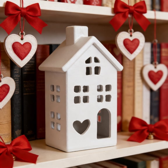 Resin 11.5x8x20cm Resin Miniature House Decoration with Windows and Textured Roof for Fairy Garden Display(White) Rkxzt