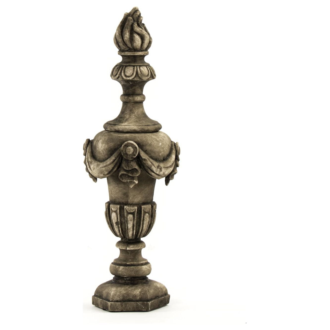 Gray Tall Decorative Resin Floor Vase