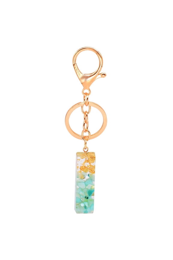 Resin Alphabet Gold Foil Drop Key Ring