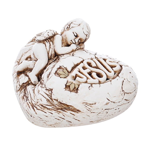Resin Angel Figures indoor and outdoor Angel Statue Crafts Bedroom Decor Ornament Gift Religious - White B